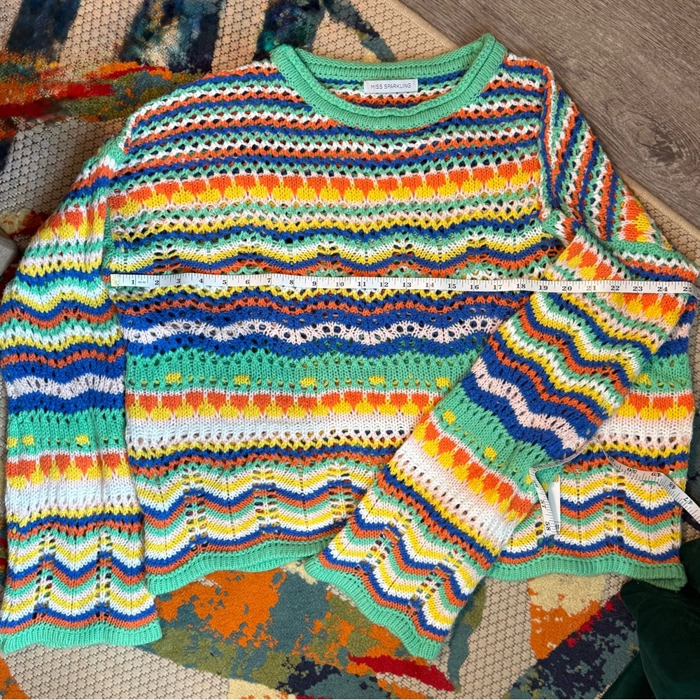 Colorful Striped Knit Sweater - Picture 3 of 7